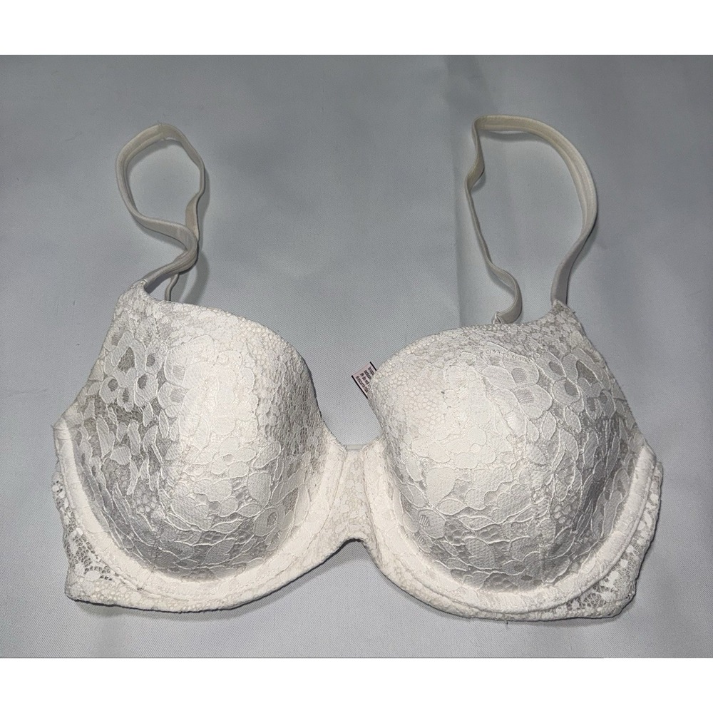 Victoria's Secret Lace White Lined Demi 32DD Bra VS